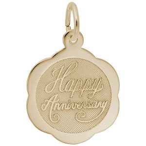 Happy Anniversary Scalloped Disc Charm
