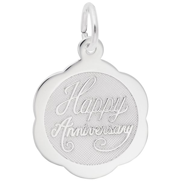 Happy Anniversary Scalloped Disc Charm