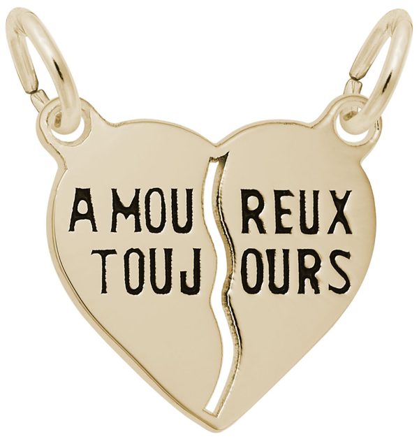 Amoureux Toujours Break Apart Heart Charm