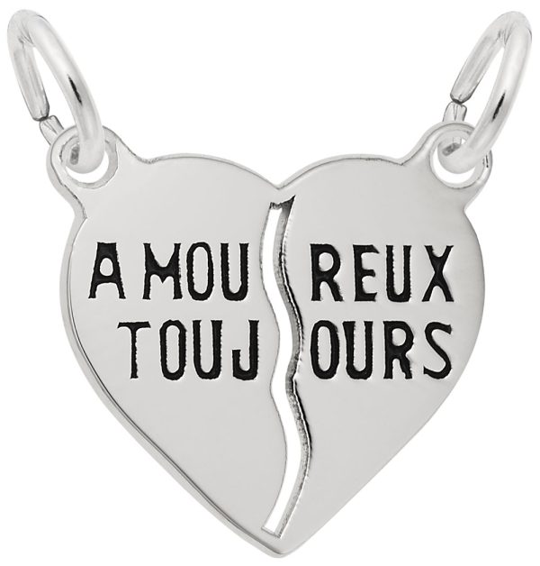 Amoureux Toujours Break Apart Heart Charm