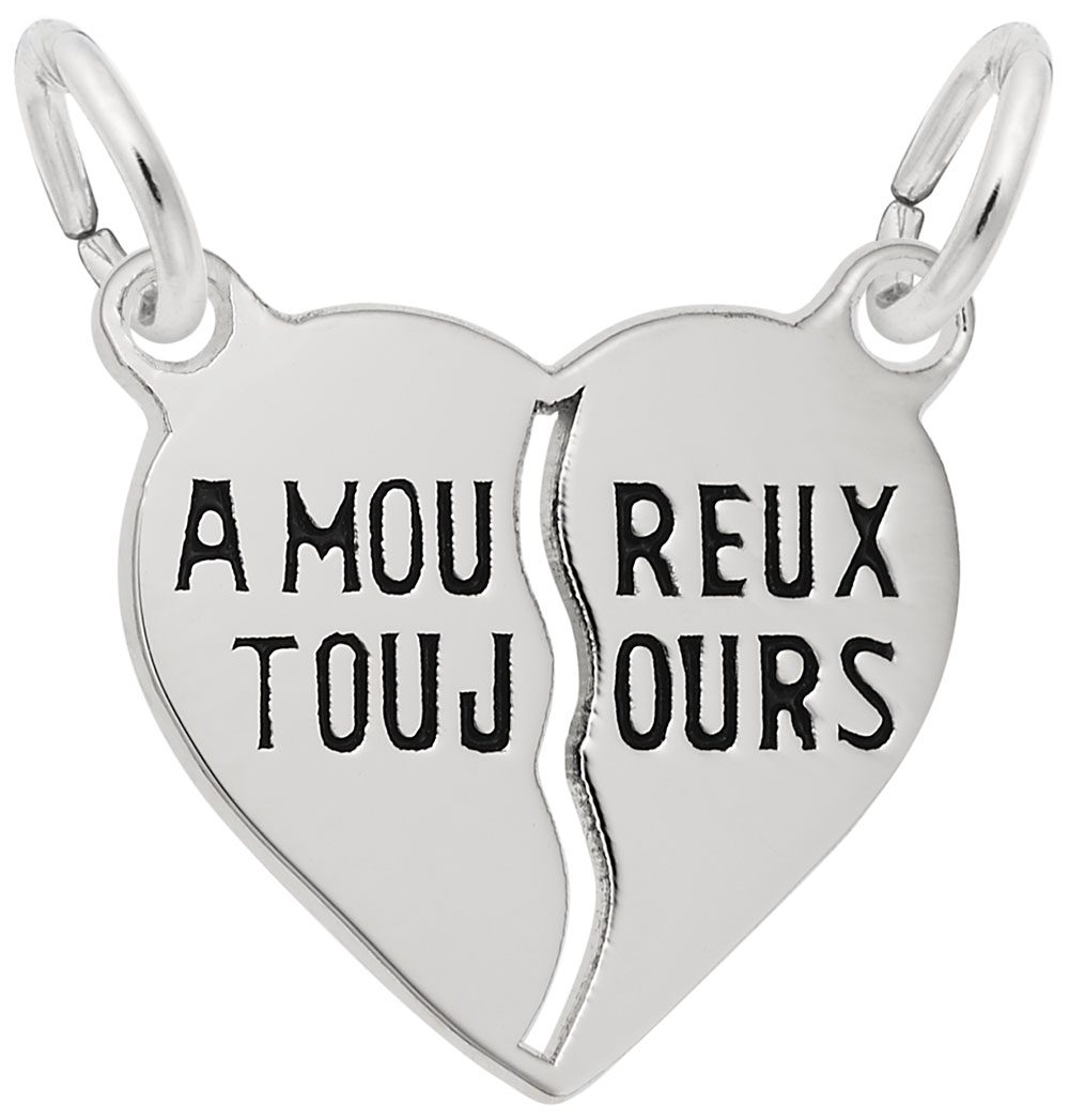 Amoureux Toujours Break Apart Heart Charm