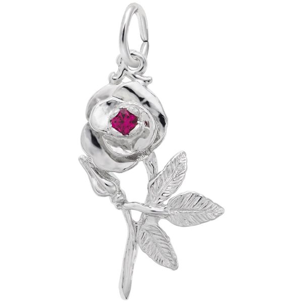 Rose with Stone Charm