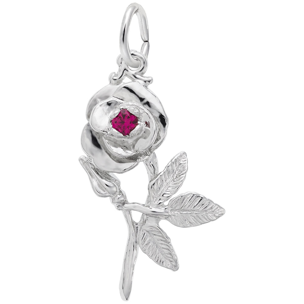 Rose with Stone Charm