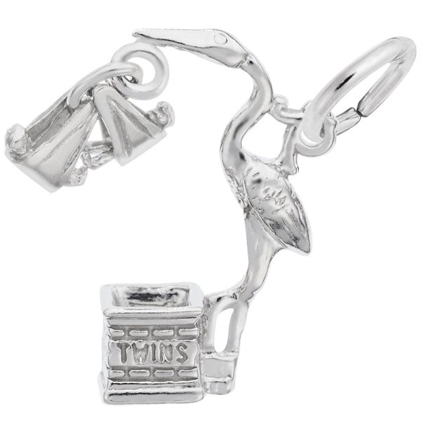 Twins Stork Charm