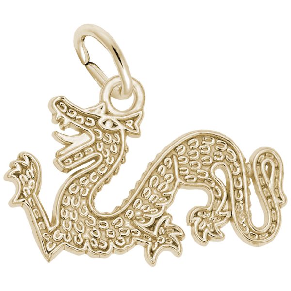 Flat Chinese Serpent Dragon Charm