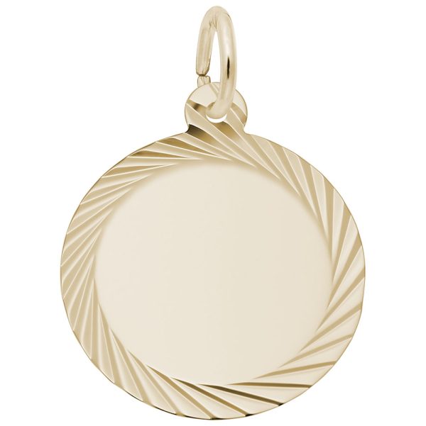 Small Diamond Faceted Disc Charm