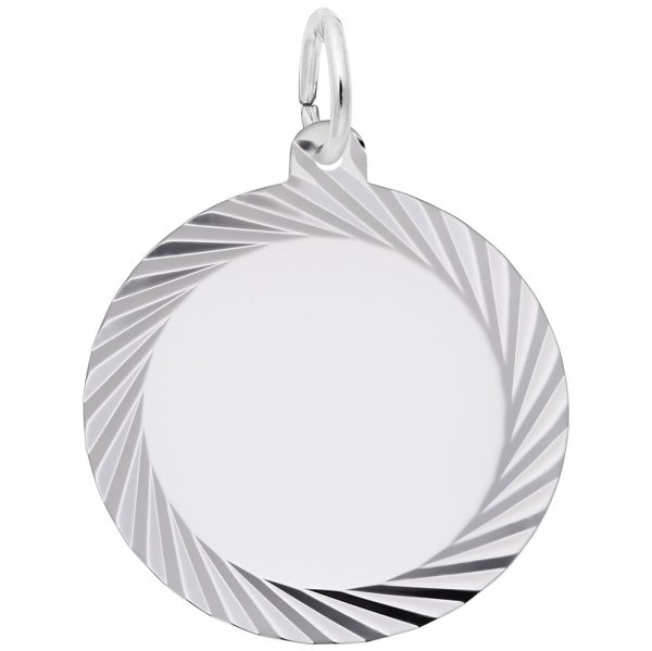 Large Diamond Faceted Disc Charm