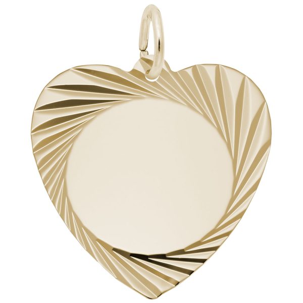 Large Diamond Faceted Heart Charm