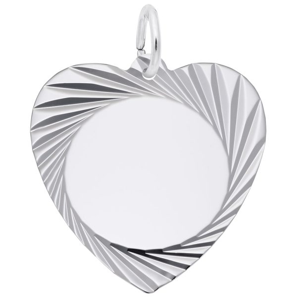 Large Diamond Faceted Heart Charm