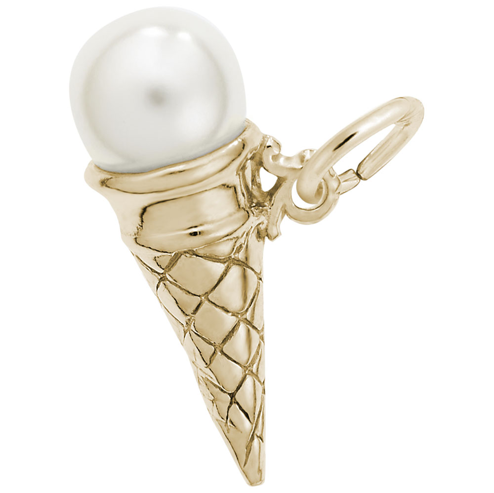 Vanilla Pearl Ice Cream Cone Charm - Image 1