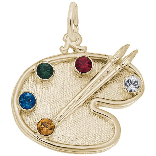 Artist Palette with Stones Charm