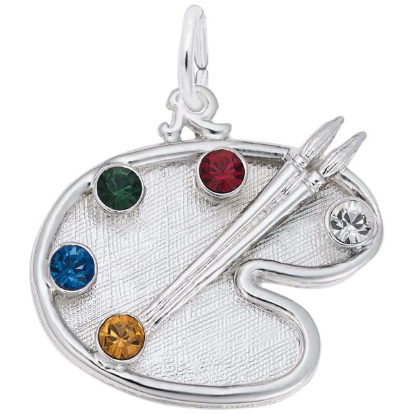 Artist Palette with Stones Charm