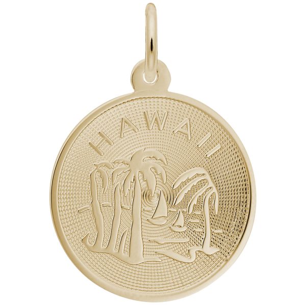 Hawaii Palm Tree Disc Charm