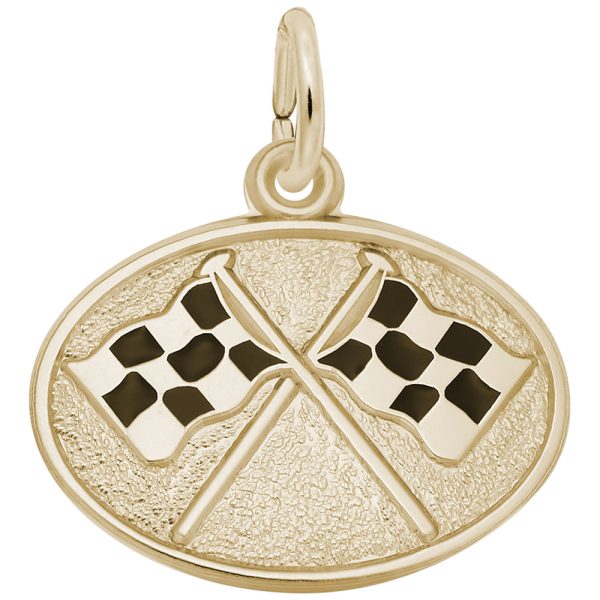 Racing Flags Oval Disc Charm