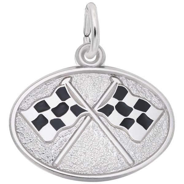 Racing Flags Oval Disc Charm