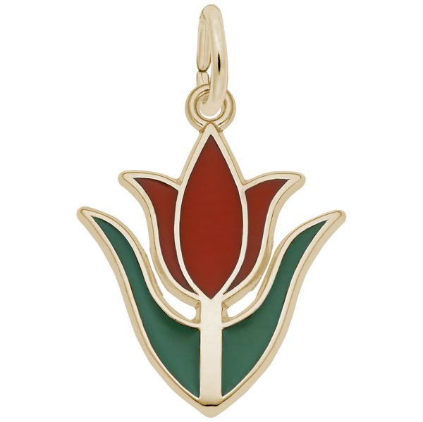 Red Tulip Flower Charm