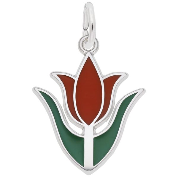 Red Tulip Flower Charm