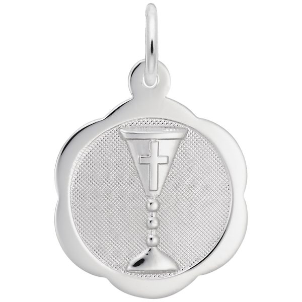Communion Chalice Scalloped Disc Charm