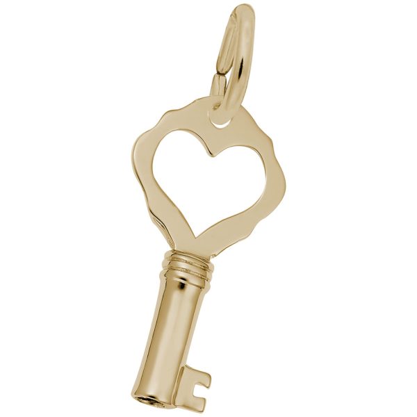 Petite Antique Heart Key Charm