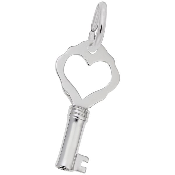 Petite Antique Heart Key Charm