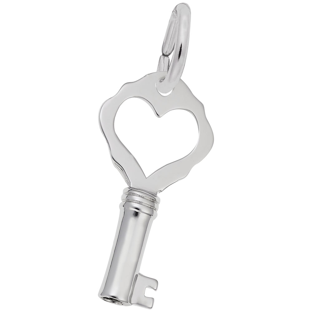 Petite Antique Heart Key Charm