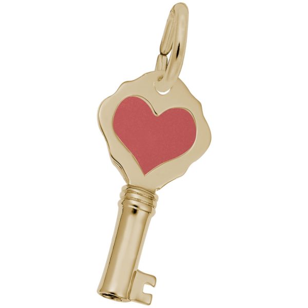 Petite Antique Heart Key Charm