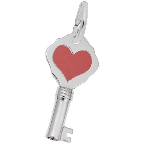 Petite Antique Heart Key Charm