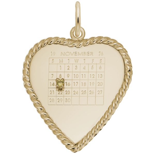 Classic Rope Heart Calendar Charm