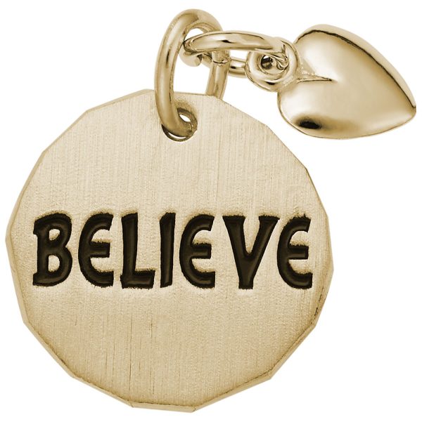 Believe Tag with Heart Accent Charm