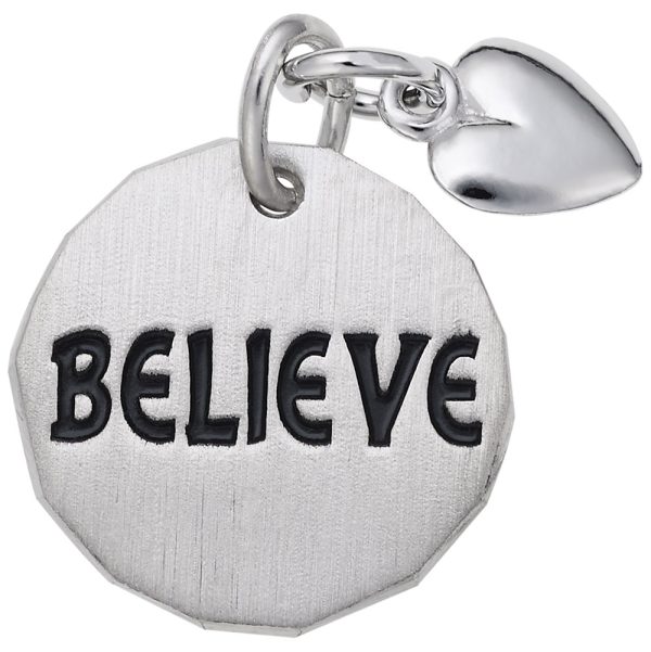 Believe Tag with Heart Accent Charm