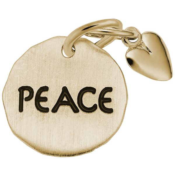 Peace Tag with Heart Accent Charm