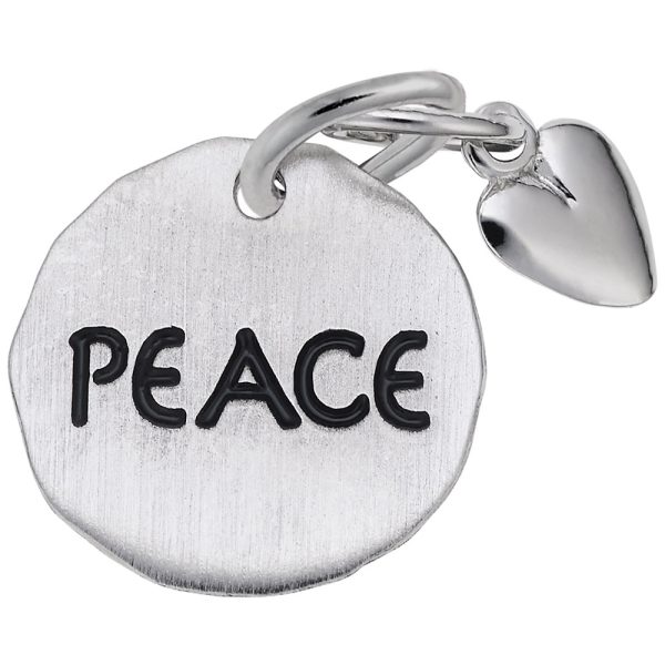 Peace Tag with Heart Accent Charm