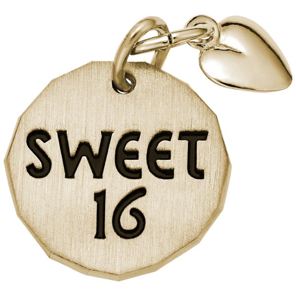 Sweet Sixteen Tag with Heart Accent Charm