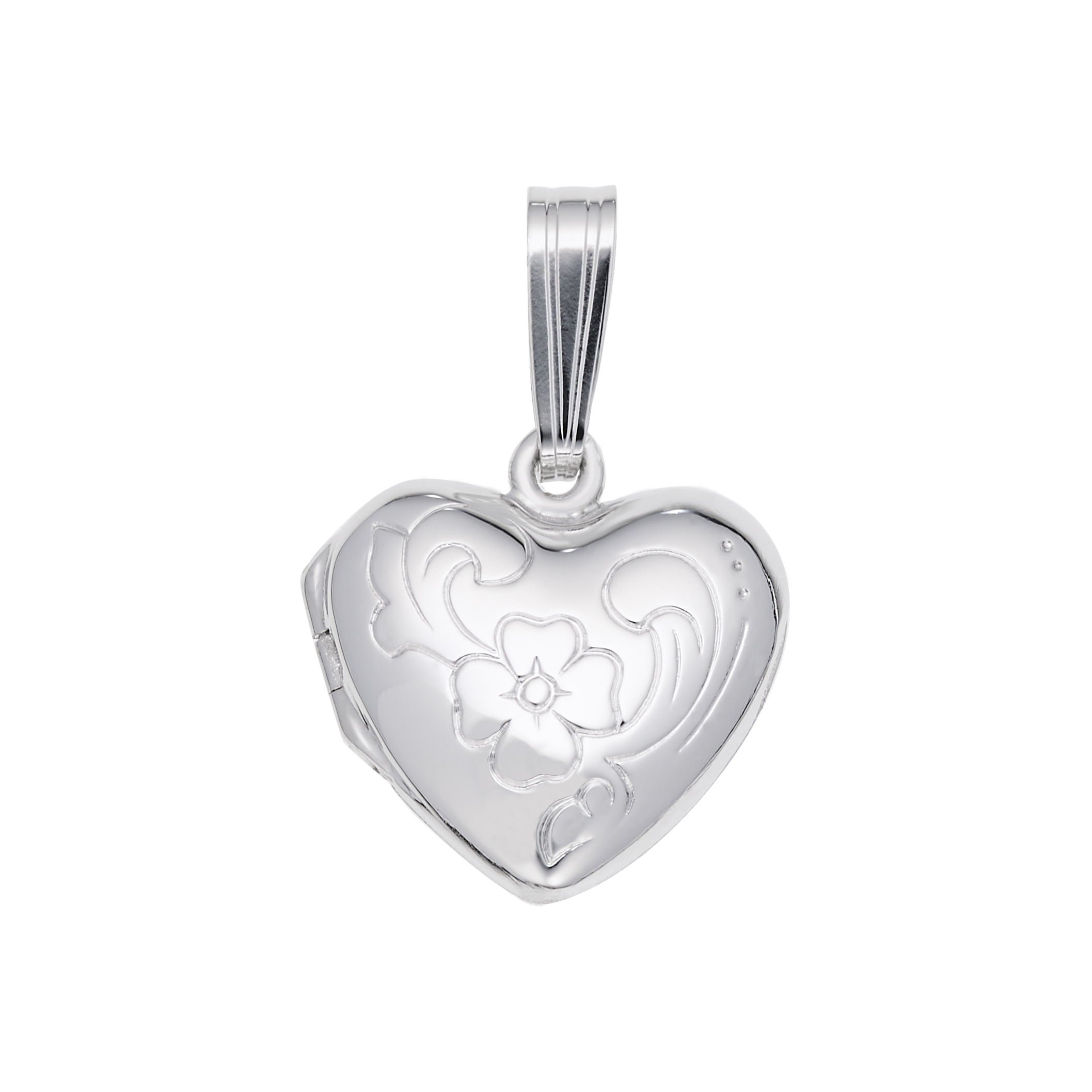 Heart with Flower Design Locket Charm