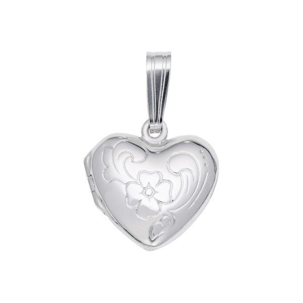 Heart with Flower Design Locket Charm