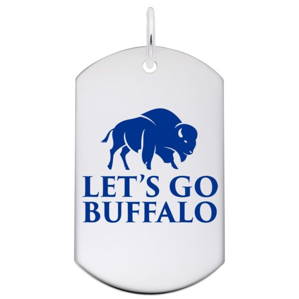Painted Let's Go Buffalo Dog Tag