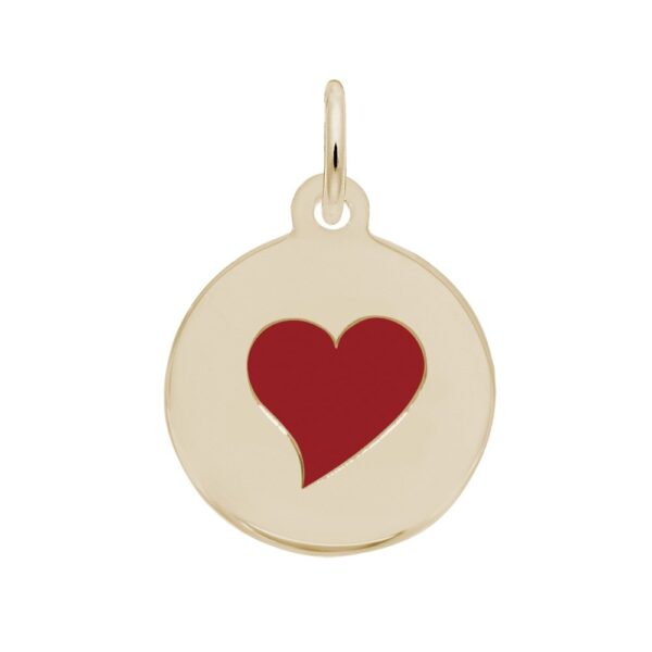 Painted Initial Disc Charm-Heart