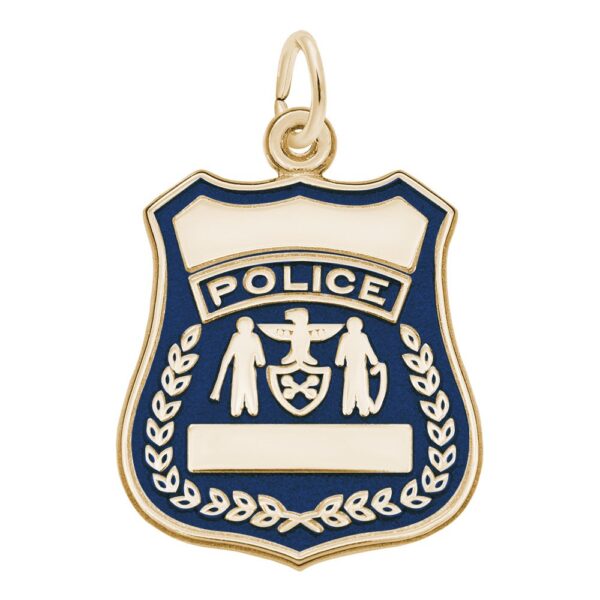 Painted Police Badge Charm
