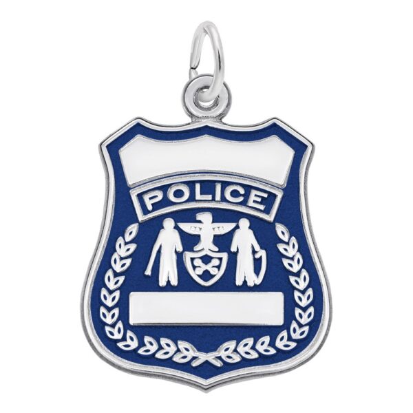 Painted Police Badge Charm