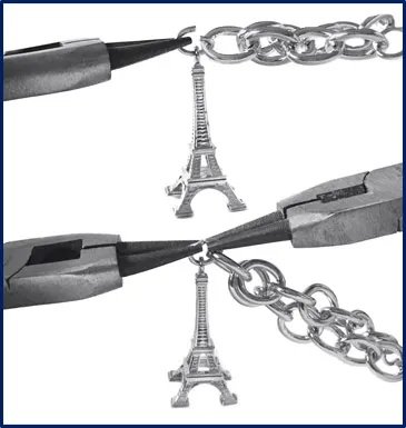 Attaching charm jump ring to bracelet