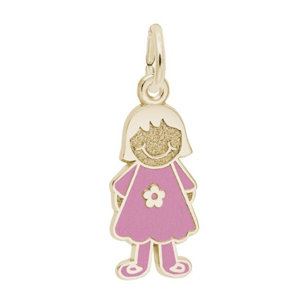 Painted Girl with Flower Dress Charm