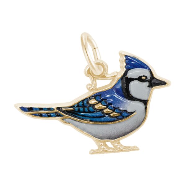 Painted Blue Jay Charm