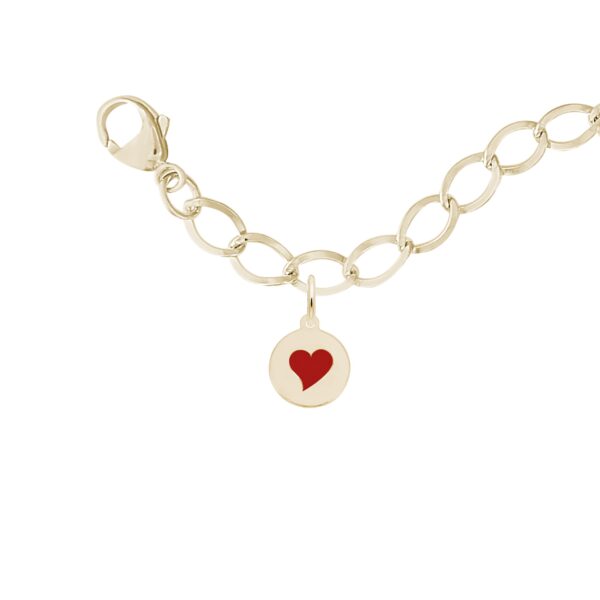 Painted Initial Disc Heart Bracelet Set