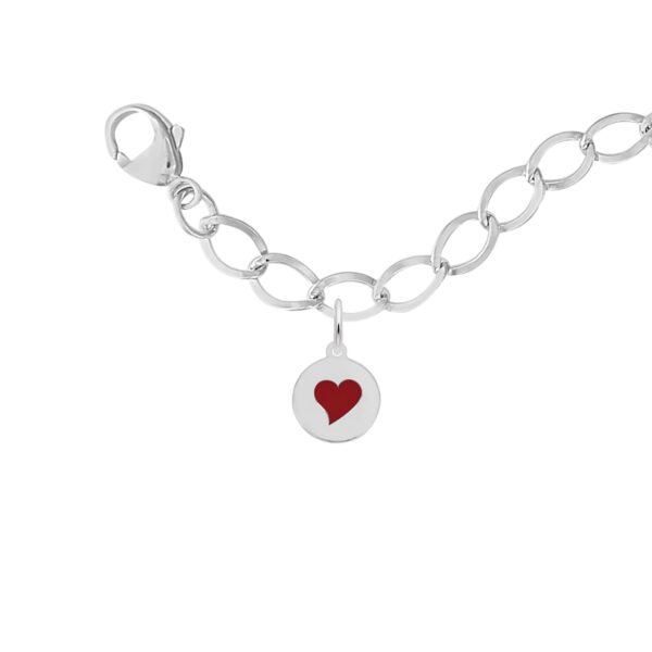 Painted Initial Disc Heart Bracelet Set