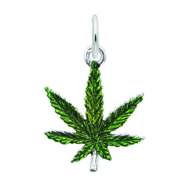 Painted Marijuana Leaf Charm