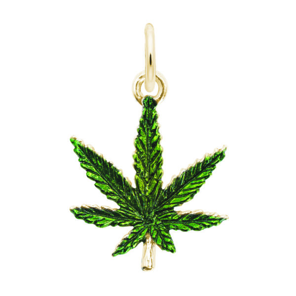Painted Marijuana Leaf Charm