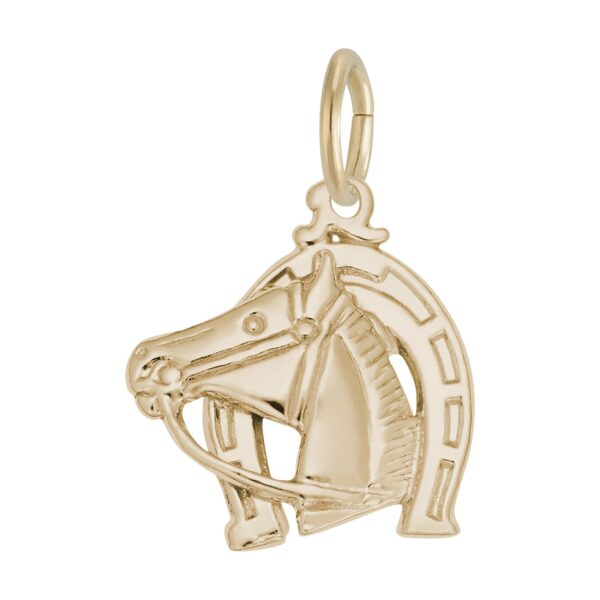 Horse Head with Horseshoe Charm