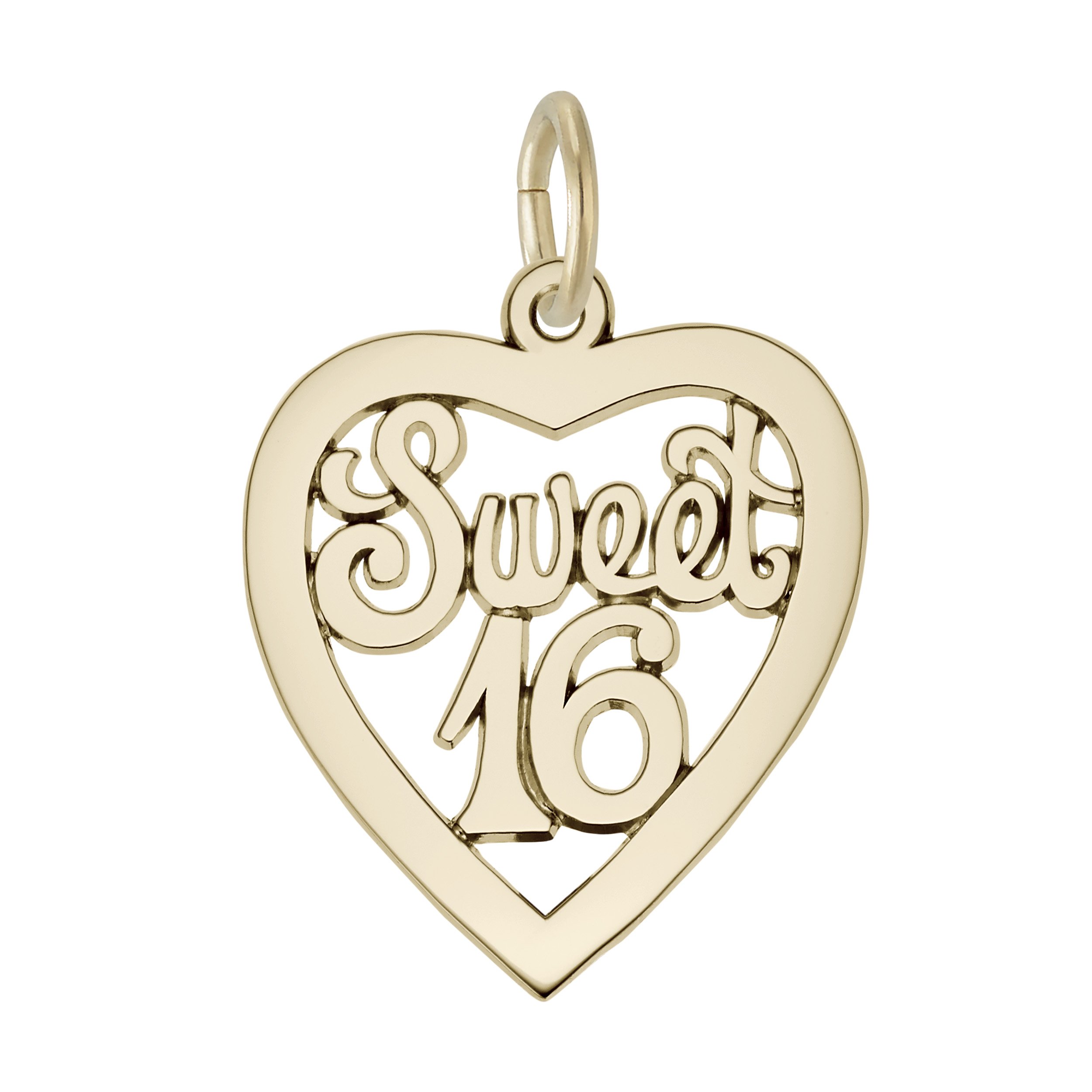 Sweet 16 Open Heart Charm - Image 1