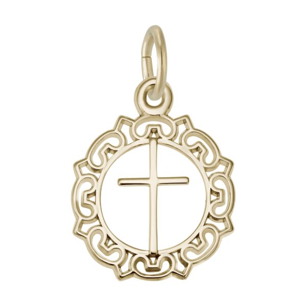 Cross with Ornate Border Charm