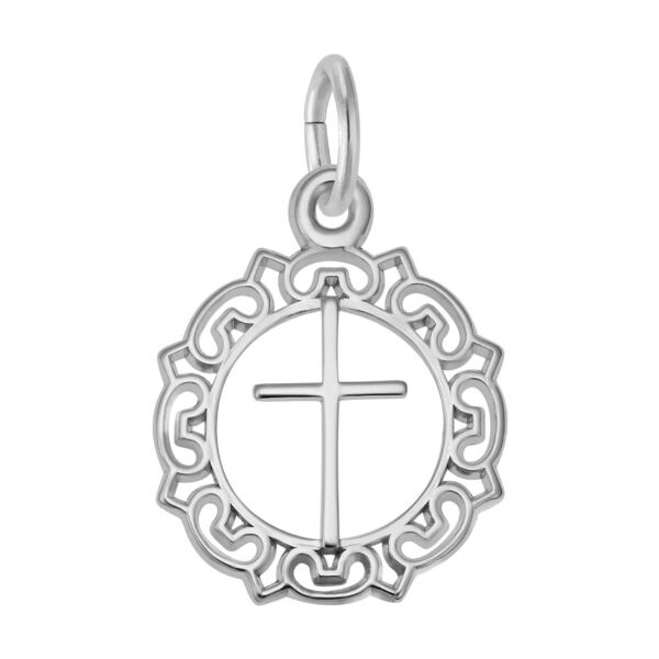 Cross with Ornate Border Charm